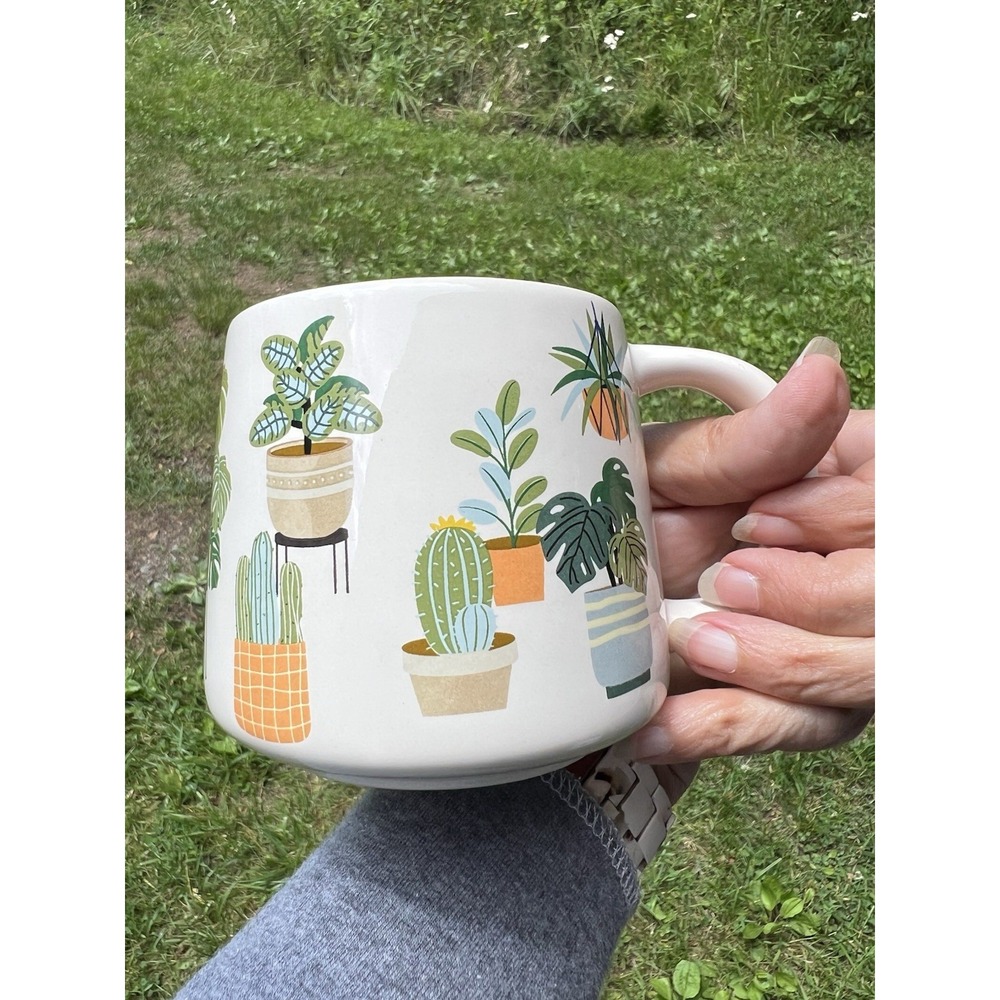 Ceramic Coffee Mug Cactus, Fern and Monstera Plant Lady